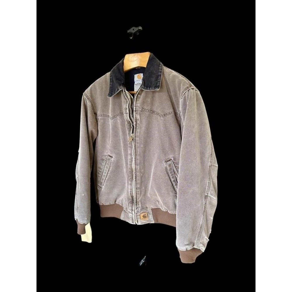 VTG Carhartt Santa Fe Jacket J14 CHT Sz Large‎ Quilt Lined Brown Corduroy Collar